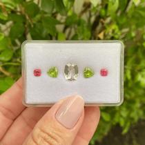 L0278 4,89ct 5ø - Morganita + Peridoto + Rubelita L0278 4,89ct 5ø - Morganita + Peridoto + Rubelita