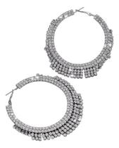 L0311 Bijuteria Festa Luxo Argola Strass Formatura F2735