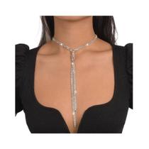 L0313-Colar Bijuteria Festa Luxo Elegante Y Strass Formatura M0205 L0313-Colar Bijuteria Festa Luxo Elegante Y Strass Formatura M0205