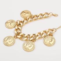 L03148- Pulseira Medalhinha Corrente Trançada 5JL1418