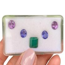 L0444 8,15ct 5ø - Tanzanita + Esmeralda + L0444 8,15ct 5ø - Tanzanita + Esmeralda +