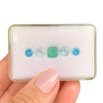 L0445 3,71ct 5ø - Água Marinha + Esmeralda + L0445 3,71ct 5ø - Água Marinha + Esmeralda +