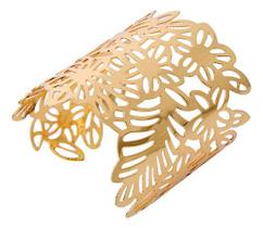 L1704-Pulseira Bracelete Largo Bijuteria Festa Carnaval Balada Bracelete Flor Folha - xumi_xumi_xumi