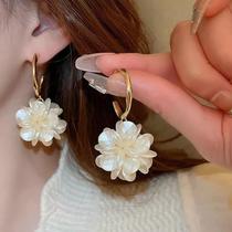 L2089-Brinco Bijuteria Festa Luxo Flor Argolinha Chique Ag1774