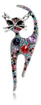 L2502-Broche Bijuteria Para Blazer Pedraria Strass Luxo Gato M3136