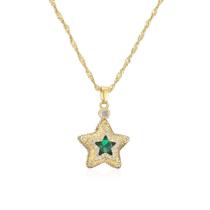 L3006-Colar Feminina Choker Verde Esmeralda Zirconia Festa Presente Delicado Estrela Brilhante Refinada