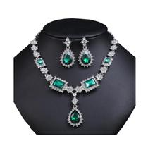 L3508-Conjunto Feminino Colar Brinco Verde Esmeralda Zirconia Gota Geometrico Festa Formatura Madrinha Namorado Elegante L3508-Conjunto Feminino Colar Brinco Verde Esmeralda Zirconia Gota Geometrico Festa Formatura Madrinha Namorado Elegante