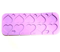 L40 Molde de silicone pirulito coração para decorar L40 Molde de silicone pirulito coração para decorar