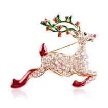 L44-L2111-Broche Feminino Masculino Para Roupa Vestido Terno Presente Coleção Festa Natal Rena Pedraria Strass Animal