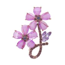 L4416-Broche Feminino Vintage Para Roupa Vestido Terno Presente Coleção Festa Flor Strass Brilho