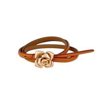 L4804-Cinto Couro Festa Luxo Rosa Charme Acinturado Fino Vestido