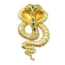 L5703-Broche Feminino Masculino Dourado Para Roupa Vestido Terno Presente Coleção Festa Pedraria Animal Serpente
