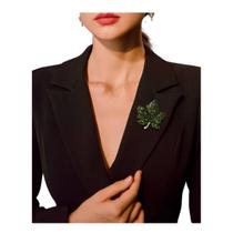 L5714-Broche Bijuteria Para Jaqueta Folha Chique Brilho A0409