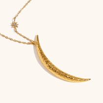 L6904-Colar Aço Cirúrgico Antialergico Ouro 18k Semi Joia Dourado Lua Sol Festa Réveillon Presente Elegante Luxo