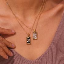 L6909-Colar Aço Cirúrgico Antialergico Ouro 18k Semi Joia Dourado Tarô Réveillon Festa Presente Luxo Mundo L6909-Colar Aço Cirúrgico Antialergico Ouro 18k Semi Joia Dourado Tarô Réveillon Festa Presente Luxo Mundo