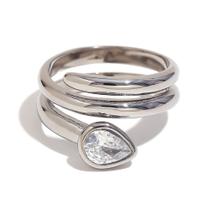 L6940- Anel Aço Cirúrgico Cravejado Espiral 5JL1412