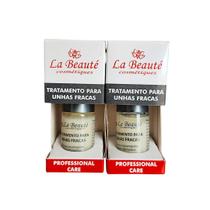 La Beauté Base Fortalecedora 15ml Kit C/2 P/unhas fracas e quebradiças
