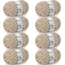 Lã Chunky Cozyful 10 Chenille 8 novelos 23 m 226 g cáqui