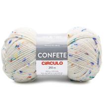 Lã Confete Círculo 100g - Cor 8176 - Off White