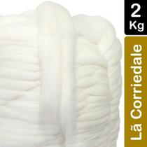 Lã Corriedale para Tricô Gigante Branca - 2Kg