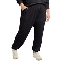 Lã Joggers Hanes Comfortblend Originals para mulheres preta M