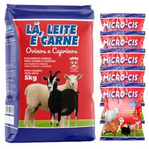 Lã, Leite e Carne 5kg e Micro-cis 5kg Complexo Mineral Ovino Caprino Cabra Ovelha Carneiro Dorper