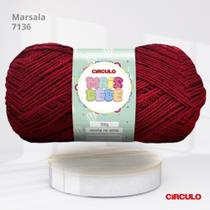Lã Mais Bebê - Cor Marsala 7136 - 100g Lã Mais Bebê - Cor Marsala 7136 - 100g