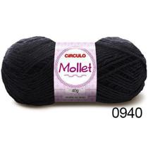 Lã Mollet 40g Círculo - Cor: 0940 - Preto