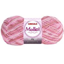 Lã Mollet Círculo Cor Rosa Mesclada 100g - 9373