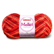 Lã Mollet Círculo Mesclada 40g com 5 unidades - Cor 9649 Urucum