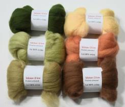 Lã para feltragem - Kit outono -60g