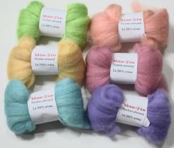 Lã para feltragem - Kit Primavera - 60g