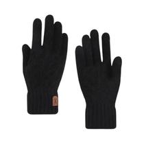 Lã quente masculina malha luvas, tela sensível ao toque mais velo luvas, inverno frio, novo