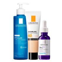 La Roche-Posay Kit - Gel de Limpeza + Sérum + Protetor Solar FPS60 Cor 2.0 para Rejuvenescimento Facial