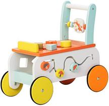 labebe Baby Walker com roda, 3-em-1 andador de atividade de madeira para crianças de 1 a 3 anos, baby push walker girl&boy/wood push toy/walker toy infant/baby wagons/learning walker /push carrinho toy orange