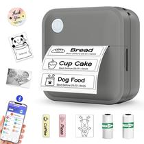 Label Maker Miouca Mini Impressora de Adesivos Bluetooth Cinza