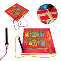 Labirinto Magnético Brinquedo Educativo Pedagógico Matemática Coordenação Motora Carimbras 3 anos