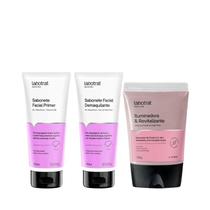 Labotrat Dermo Skin Care Sab Pré Make 100ml + Sab Pós Make 100ml + Masc Argila Rosa 130g
