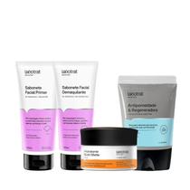 Labotrat Sab Pré Make 100ml + Sab Pós Make 100ml + Hidra Nutri Matte 3 em 1 100g + Masc Argila Preta