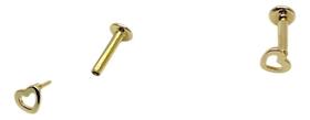 Labret 6mm Coraçao Aberto Piercing Maciço Ouro 18k K03 Labret 6mm Coraçao Aberto Piercing Maciço Ouro 18k K03