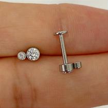 Labret aço duplo shine com zircônias cristais