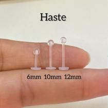 Labret bioflex transparente com bolinha rosqueável - 1,2mm Labret bioflex transparente com bolinha rosqueável - 1,2mm