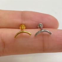 LABRET DE AÇO CIRÚRGICO COM BARRINHA CURVA - 1,2mm