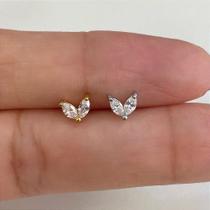 Labret de Aço Cirúrgico com Cauda Navetes - Dourado