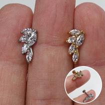 Labret de Aço Cirúrgico com Rosca Interna - Modelo Dourado