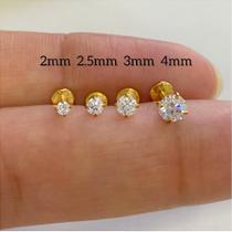 LABRET DE AÇO CIRÚRGICO COM ZIRCÔNIA CRAVADA - 1,2mm