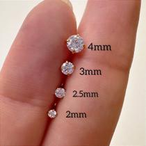 Labret de aço cirúrgico com zircônia e fechamento push pin garrinha