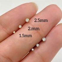 Labret de Titânio Australiano com Push Pin e Cristal Sem Garrinha