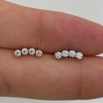 Labret de Titânio Cascata com Zircônias - Modelo Dourado