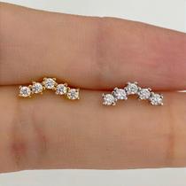 Labret em aço cirúrgico cascata mini curves com zircônias